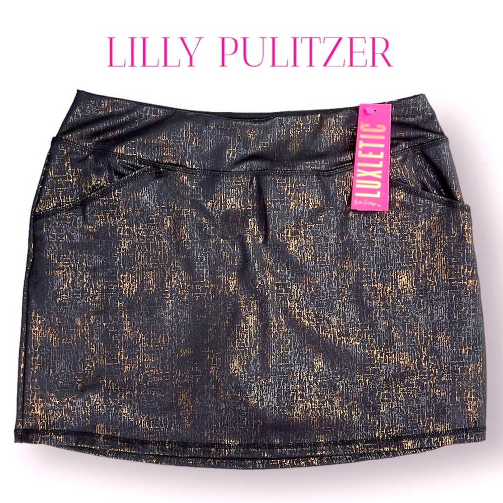 LILLY PULITZER Sabbia SKORT UPF 50+ golf Black  Metallic size L